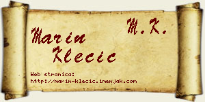 Marin Klecić vizit kartica